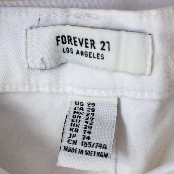 F21 Skinny White Denim Pants - Picture 6 of 8